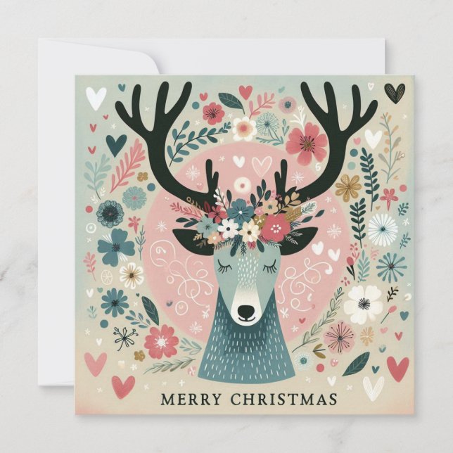 Invitation “Renne de Noël“ (Devant)