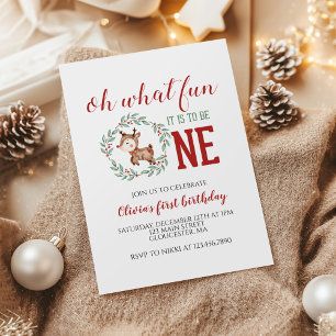 Invitation Renne de Noël Premier Anniversaire