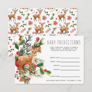 Invitation Renne Jeu de devinette pour Baby Shower de Noël
