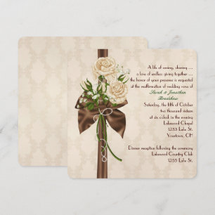 Invitation Renouveau de la Vow satinée et Rose