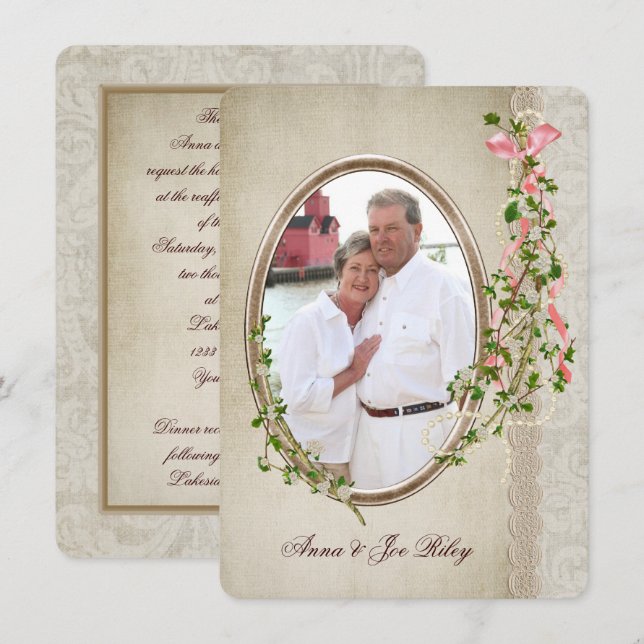 Invitation Renouveau Vow avec photo personnalisée (Devant / Derrière)