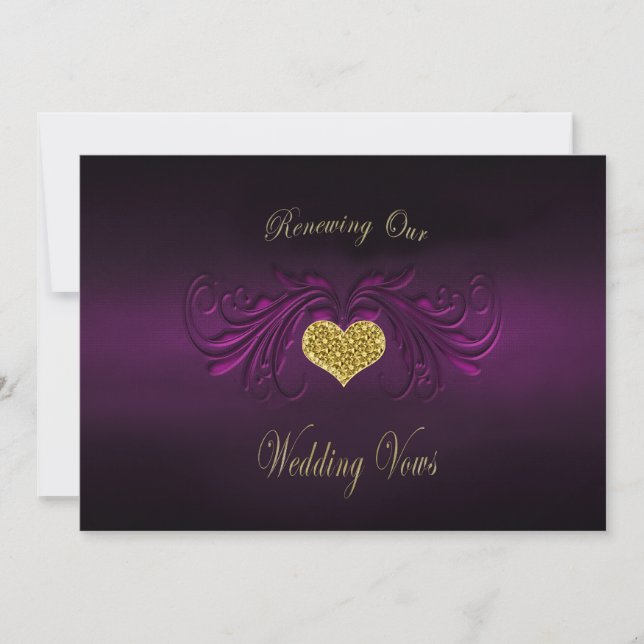Invitation Renouveler/Vows Invitation-Purple Passion Gold (Devant)