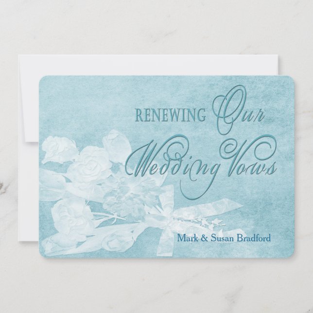 Invitation Renouvellement de l'invitation Vows Mariage - Blue (Devant)
