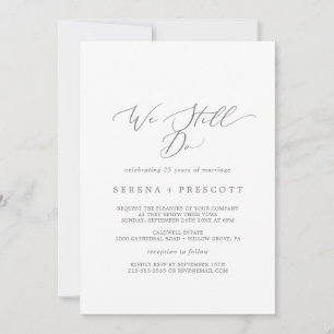 Invitation Renouvellement de vœu délicat argenté Nous nous en