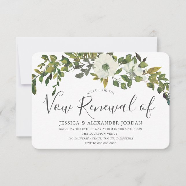 Invitation Renouvellement de Vœux de Campagne Rustique à Feui (Devant)