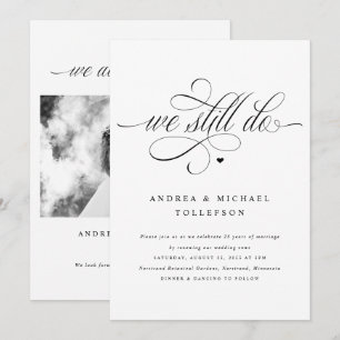 Invitation Renouvellement de Vœux de Mariage Calligraphie Lux