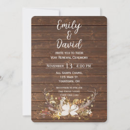 Invitation Renouvellement de vœux de mariage de bois de cerf 
