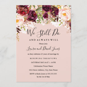 Invitation Renouvellement de vœux de mariage en dentelle flor