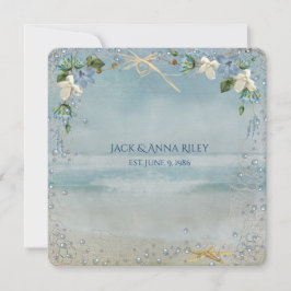 Invitation renouvellement de vœux de mariage étoile de mer