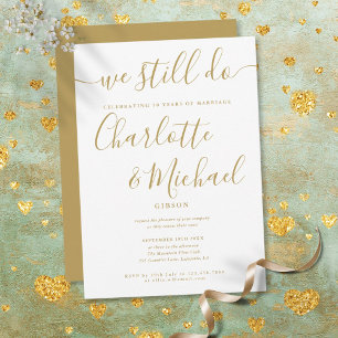 Invitation Renouvellement de vœux de mariage Gold We Still Do