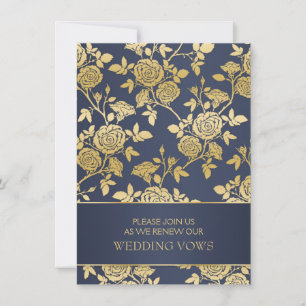 Invitation Renouvellement de vœux de mariage roses anglaises 