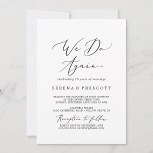 Invitation Renouvellement de Vœux Delicats en Calligraphie No