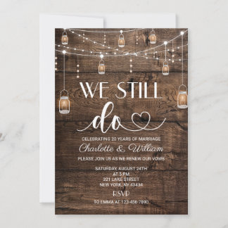 Invitation Renouvellement de Vœux en Bois Rustique 'Nous le F