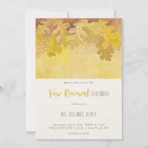 Invitation Renouvellement de Vœux Feuilles de Chêne d'Automne