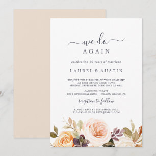 Invitation Renouvellement de Vœux Florales de Terre Rustique 