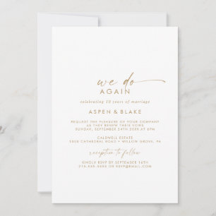 Invitation Renouvellement de Vœux Moderne Or Script Nous Le F