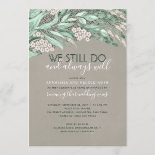 Invitation Renouvellement de vœux rustique pour anniversaire 