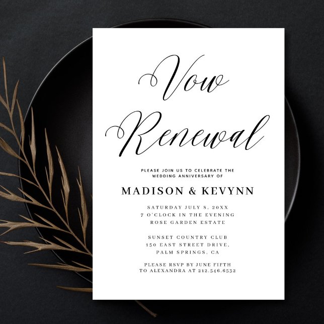 Invitation Renouvellement de Voeux Simple Typographie Noir et (Créateur téléchargé)