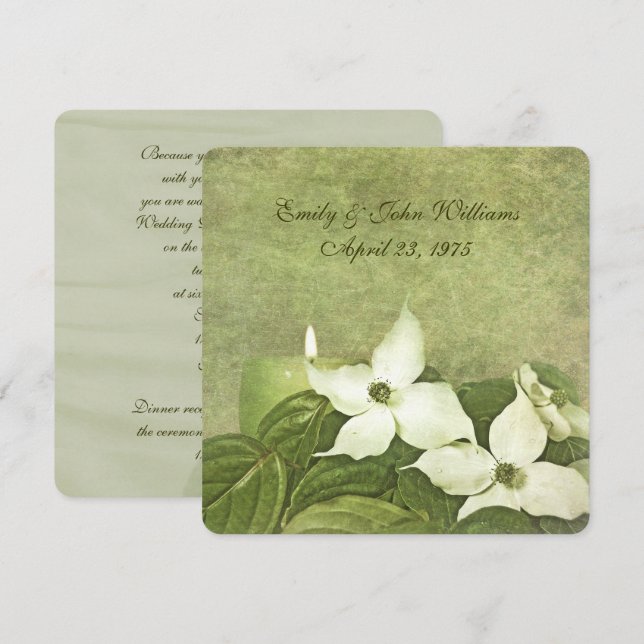 Invitation Renouvellement de Vow Mariage Dogwood (Devant / Derrière)