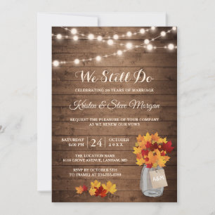 Invitation Renouvellement de Vow mariage   Feuilles Automnes 