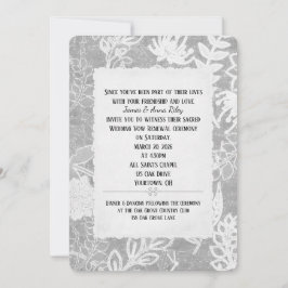 Invitation Renouvellement de Vow Mariage Floral Argent