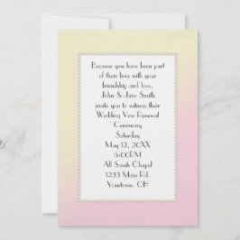 Invitation Renouvellement de Vow rose et jaune