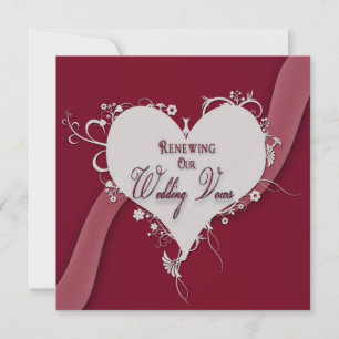 Invitation Renouvellement des vaches Mariages - Coeur Floral/