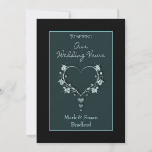 INVITATION RENOUVELLEMENT DES VOWS MARIAGES - TURQUOISES/COEU