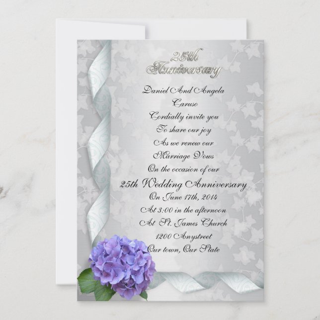 Invitation Renouvellement du voeu du 25e anniversaire Invitat (Devant)