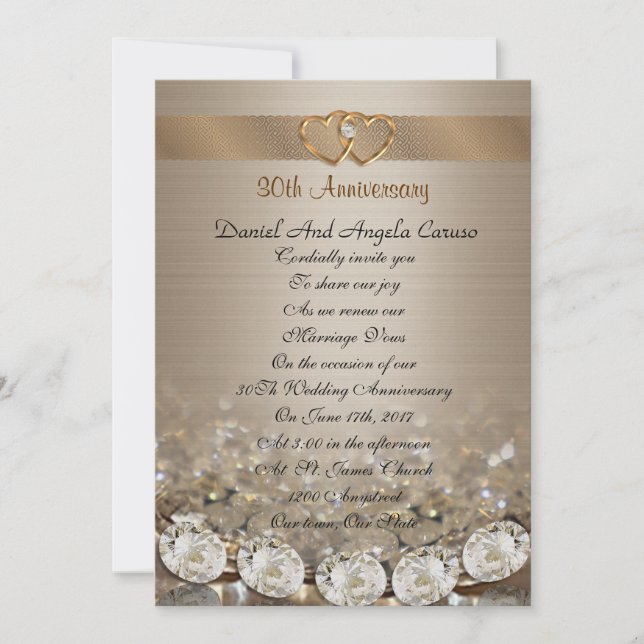 Invitation Renouvellement du voeu du 30e anniversaire Invitat (Devant)