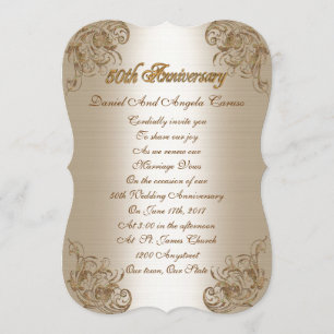 Invitation Renouvellement du voeu du 50e anniversaire Invitat