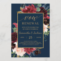 Renouvellement du voeu floral boho marine bordeaux