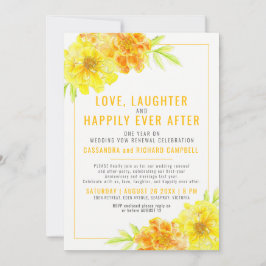 Invitation Renouvellement du voeu mariage jaune 1 an après he