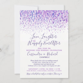 Invitation Renouvellement du voeu mariage violet 1 an après h