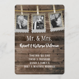 Invitation Renouvellement du Vow romantique avec photos