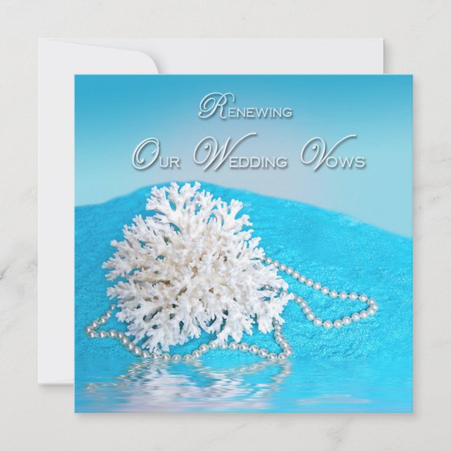 INVITATION RENOUVELLEMENT VOWS MARIAGES -INVITATION -PLAGE/PL (Devant)