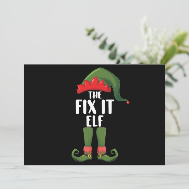 Invitation Réparez-le Groupe de jumelage de famille Elf Noël (Debout devant)