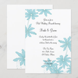 Invitation Repas champêtre de daisies bleu clair après le mar