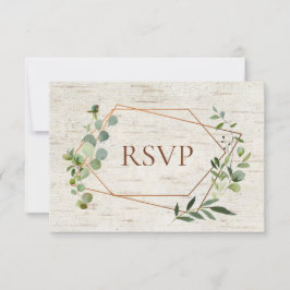 Invitation Repas de bouleau Eucalyptus géométrique en cuivre 