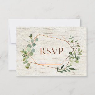Invitation Repas de bouleau Eucalyptus géométrique en cuivre