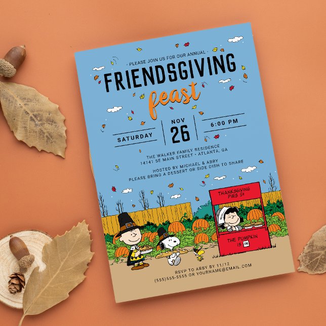 Invitation Repas de Friendsgiving de Charlie Brown et le Gang (Créateur téléchargé)