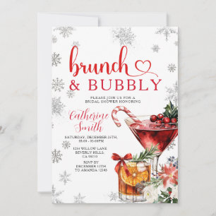 Invitation Repas de Noël avec bulles Brunch Enterrement de vi