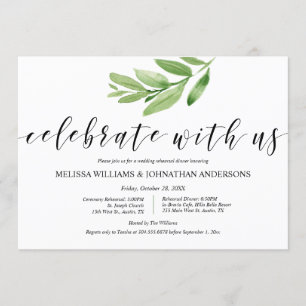 Invitation Repas et dîner Mariage rustique verdoyant