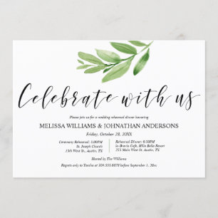 Invitation Repas et dîner Mariage rustique verdoyant