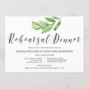 Invitation Repas et dîner Mariage rustique verdoyant