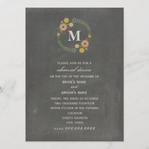 Invitation Répétition d'automne du monogramme de couronnes in