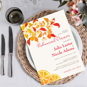 Invitation Répétition de dîner d'amour citronné frais feuilla