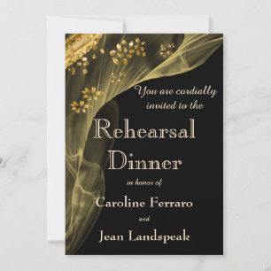 Invitation Répétition de dîner Rich Black & Gold Invitatio