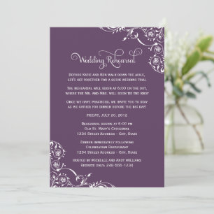 Invitation Répétition de mariage à la Fleur de Farine Violet