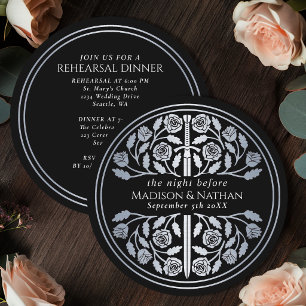 Invitation Répétition de mariage royal avec épée argentée noi